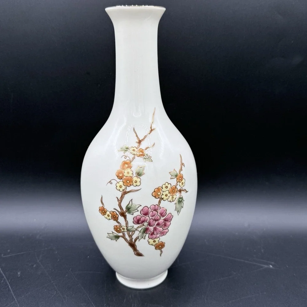 Zsolnay Vase‎ with Flower Decor - Signed 10 Inch Tall